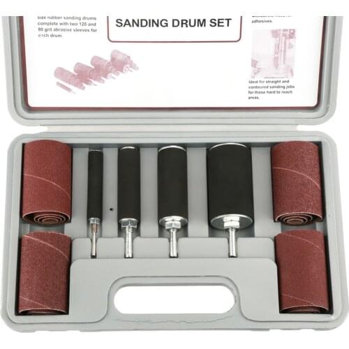 20Pcs/set Rubber Sanding Drum Set with Case Spindle Sanding Drum Sander Tool Kit Set for Drill Press Household DIY Tools Hot New