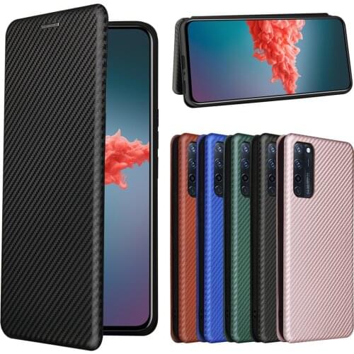 For ZTE Axon 20 5G Luxury Flip Carbon Fiber Skin Magnetic Adsorption ShockProof Case For ZTE Axon20 ZTE A20 Phone Bags