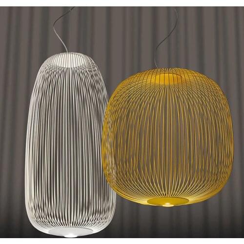 Nordic Foscarini Spokes Gallery Pendant Lamps Creative Bird Cage Design Living Room Restaurant Decro Suspension Light Fixtures
