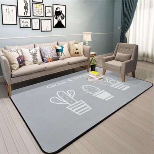 Nordic simple gray cactus carpet living room area rug for bedroom soft kids room sofa carpet table bedside blanket floor mat