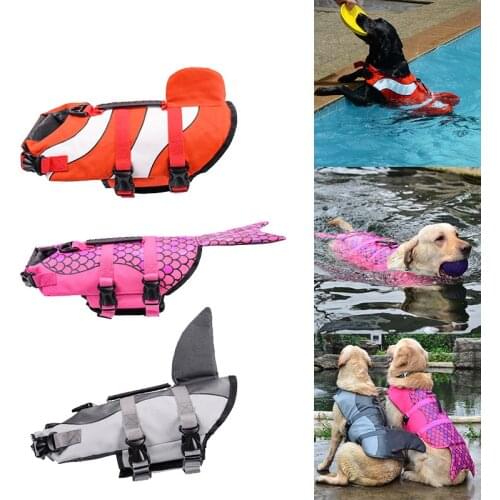 Life Vests For Dogs Dog Jacket Summer Clothes Ropa Perro De Para Costume Harness Pet Chaleco Salvavidas Swimming Mermaid Shark