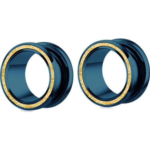 TIANCIFBYJS Surgical Steel Anodized Screw Flesh Tunnels Piercing Jewelry Lobe Ear Stretcher Ear Plugs Expanders 00 Gauges 60pcs