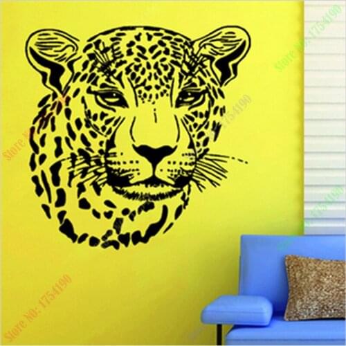 Free Shipping Wall stickers Home decor SIze:560mm*580mm PVC Vinyl paster Removable Art Mural Leopard