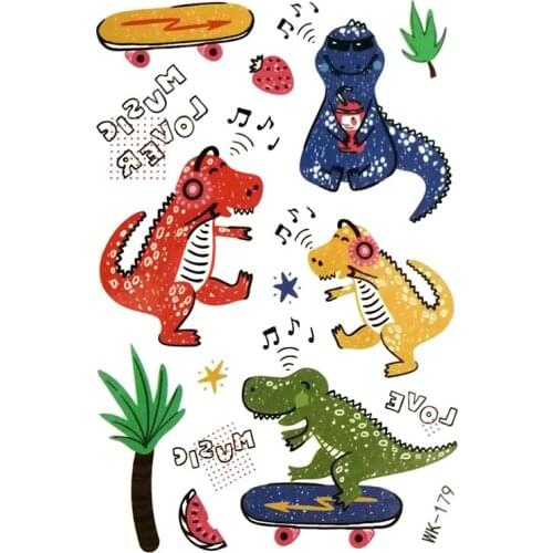 Temporary Tattoo Dinosaur Shaped Fake Tattoos Face Cosmetic Sticker Hand Face Leg Arm Body Art 10pcs