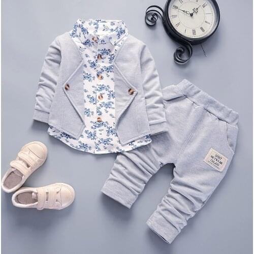#VW Gentry Clothes Set Kid Baby Boy Long Sleeve Solid Suit Formal Party Christening Wedding Tuxedo Bow Suit garçon ensembles