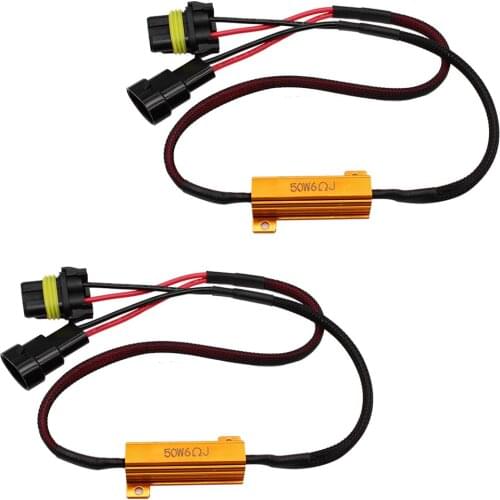 YUNPICAR 50W 6 Ohm 9006 HB4 9012 LED Light Load Resistor Adapter Fix Hyper Flashing Blinking Canbus Error Warning Canceller
