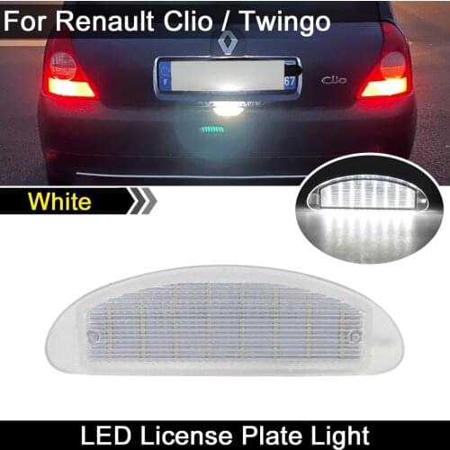 For Renault Clio 2 Twingo 1 Car Rear White LED license plate light number plate lamp