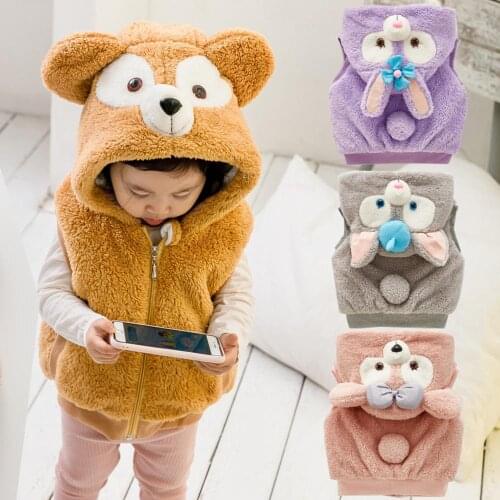 Winter Baby Girls Boys Cute Cartoon Thickened Vests Coat Clothes infant Kids Fleece Plush Animal Warm Vest Costume Baby Clothing