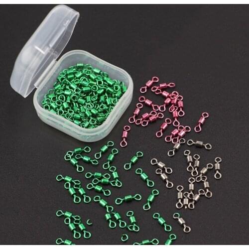10-100pcs Fishing Swivel Sizes Solid Connector Bearing Snap Fishing Swivels Rolling Stainless Steel Beads Fishing Accessories