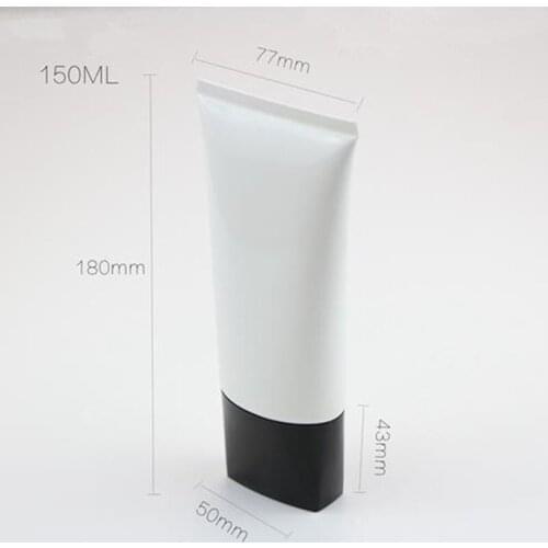 150g White Bright Flat Tube Hoses Cream Lotion Plastic PE Tube /cosmetic Packaging Travel Essential Refillable Bottles F20173715