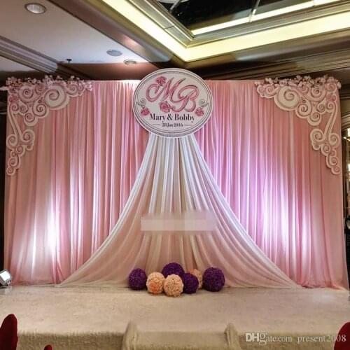 3M*6M Gold and White wedding backdrop stage curtain wedding supply stage decor