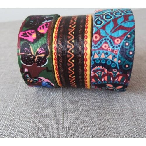 50 Yards Width 1 Inch 25mm Printed Polyester Webbing Backpack Bag Belt Straps Dog Pet Collar Leash Harness Garment DIY Accessory