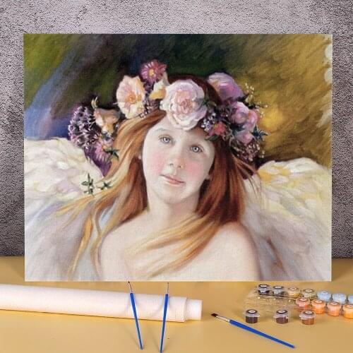 Angel Kids Paint By Numbers Set Oil Paints 40*50 Canvas Pictures Loft Picture For Adults Handiwork For Drawing Art