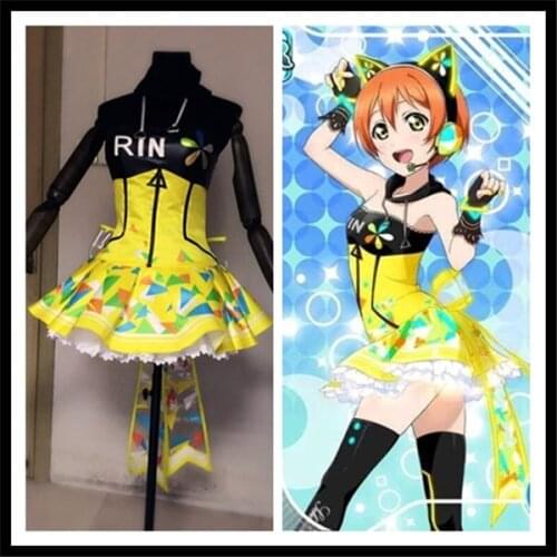 Anime cosplay Love live Hoshizora Rin cyber game awakening shinning dress LED cosplay costume A