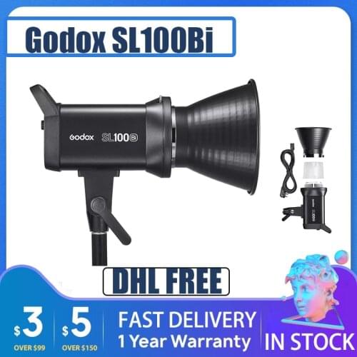 Godox SL100Bi 100W 2800-6500K White Yellow Version LCD Panel LED Video Light Continuous Bowens Mount Studio Light for LiveTiktok