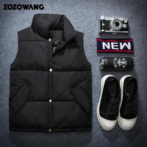 ZOZOWANG 2020 Quilted Vest Jacket Casual Removable Hooded Zip up Sleeveless Puffer Warm Winter Vest men Veste Sans Manche Homme