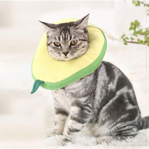 Cat Circle Collar Avocado Bread Shaped Cotton Adjustable Dogs Protective Neck Collar Cone Recovery Surgery Wound Pet Supplies