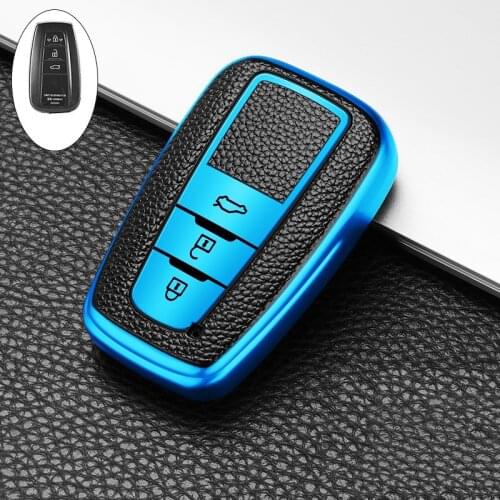TPU Leather Car Key Case Cover For Toyota Camry Prado 2017 2018 CHR Prius Corolla RAV 4 Auto Remote Key Shell Holder Accessories