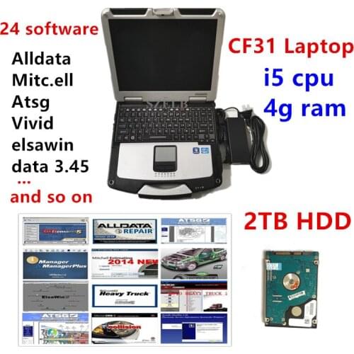 2021 Hot Alldata Auto Repair Software with CF31 I5 Cpu laptop All data V10.53 Mit//Chell ATSG Vivid Elsawin 2TB HDD in Toughbook