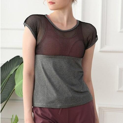 SALSPOR Fashion Women Fitness Short Sleeve Breathable Mesh Sports Running Yoga Shirt Woman Outdoor Cycling Gym Workout Top