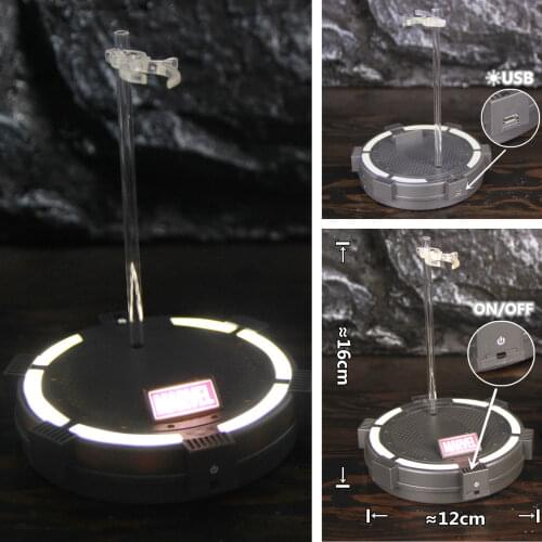 Avengers USB LED Base Display Stand Support Suit For 6" - 8" ZD Toys Marvel Legends DST Iron Spide Man Thor Action Figure Doll