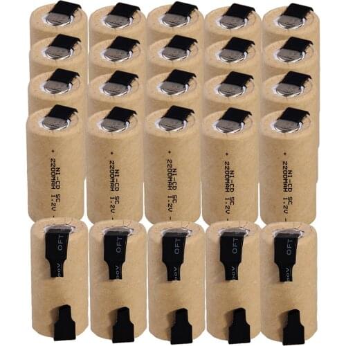25 pcs a set SC battery 1.2v 2200mah nicd batteries for power tools for hitachi for electric screwdrivers for makita