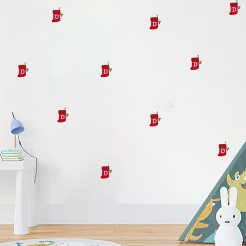 Three Ratels QC78-6 wall sticker art for bedroom Lucky socks DIY decoration for Christmas Room nursery window decoration