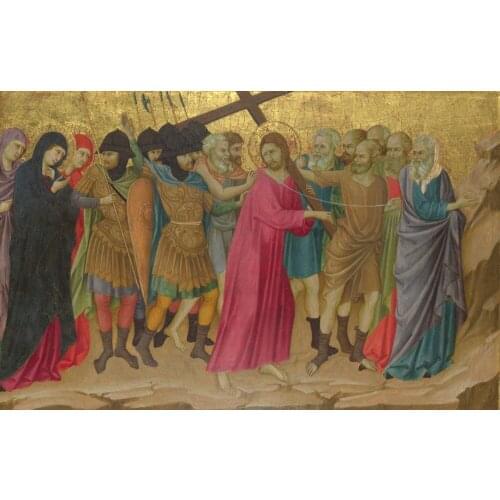 Wholesale Famous oil painting Replica # London Museum Religious ART # ugolino di nerio - the way to calvary art painting