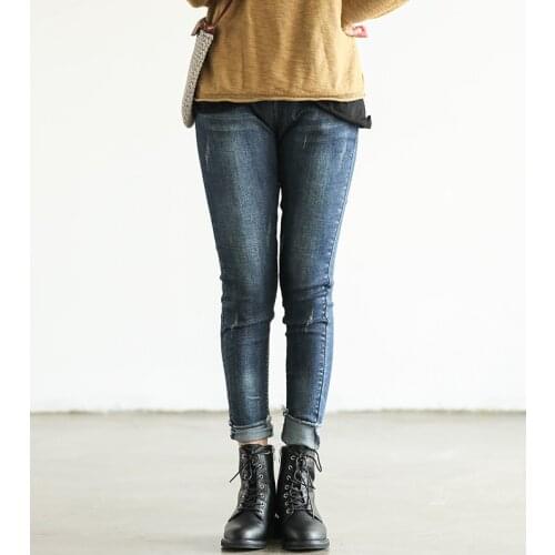 Autumn Jeans Women Large size Slim-type Retro Denim Pants 2019 New Elastic Waist Drawstring Female Casual All-match Trousers