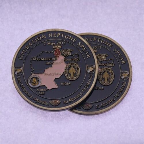 Operation NEPTUNE SPEAR 160th SOAR SEAL Team 6 Brnz Commemorative Challenge Coin