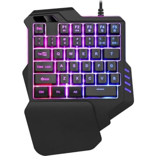 One-hand Gaming Keyboard Portable One Hand Mechanical Wired Gaming Keyboard M17F