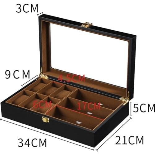 Dustproof Wooden Wrist Watch Glasses Storage Box Holder Showcase Display Case