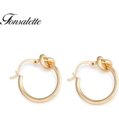 Fashion Knot Hoop Earrings 925 Silver Post Knotted Jewelry 18k Gold Simple Love Women Earring Wholesale oorbellen ohrringe ZK30