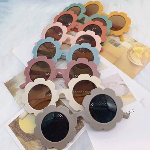 Cute Flower Round Kids Sunglasses UV400 for Boys Girls Sun Glasses Summer Outdoor Children Eyewear