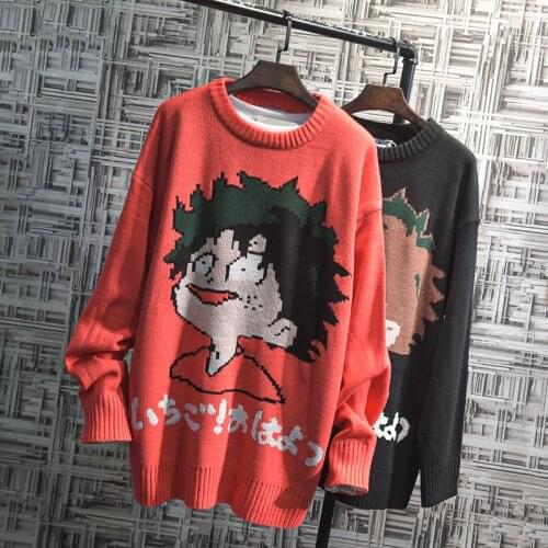 Anime Comics My Hero Academia Sweater Uniform cartoon Tops Outfit Anime Midoriya Izuku Cosplay Costumes Loose sweater Japanese