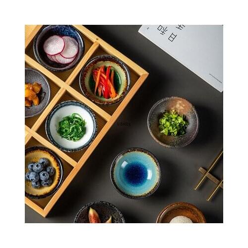 Creative Japanese Retro Ceramic Small Dish Household Tableware Seasoning Dish Dipping Dish Soy Sauce Dish Small Dish Snack Dish