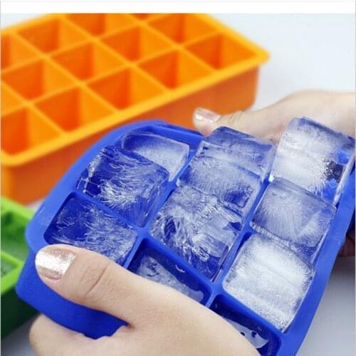 High Quality 1 PC Novelty 15 Square Soft Silicone Ice Cube Tray Ice Maker Jelly Pudding Mould ice mold [3]