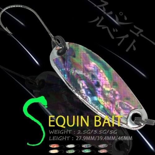 WALK FISH 1PCS 2.5G/3.5G/5G Sequin Bait Spoon Metal Bait Jig Wobbler Sinking Spinner Hard Bait Trout Bass Pesca Fishing Tackle