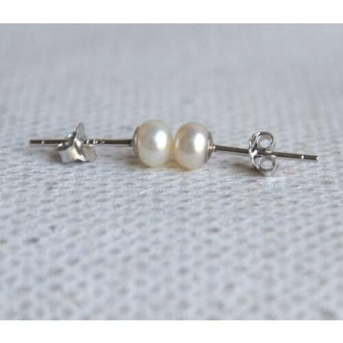 Unique Pearls jewellery Store AAA Top Quality White Freshwater Pearl 925 Sterling Silver Stud Earring Charming Women Jewelry
