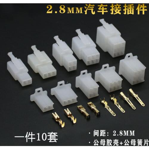 10set 2.8mm 2/3/4/6/9 pin Automotive 2.8 Electrical wire Connector Male Female cable terminal plug Kits Motorcycle ebike car ok