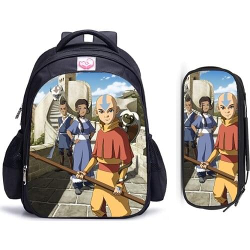 16 Inch Avatar The Last Airbender Backpack Kids Boys Girls School Shoulder Bags Daily Bags Teenager Student College Mochila