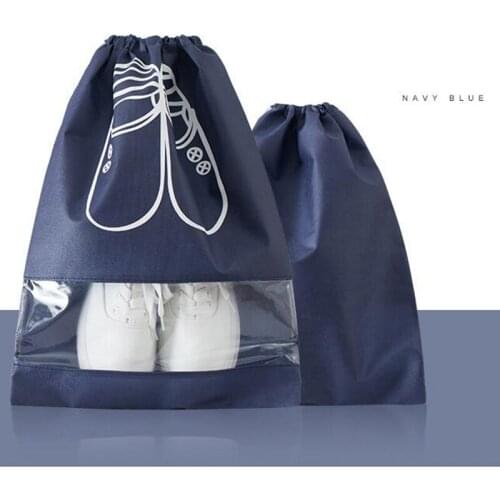 2 Sizes Waterproof Shoes Bag Pouch Storage Travel Bag Portable Tote Drawstring Bag Organizer Cover Non-Woven Laundry Organizador