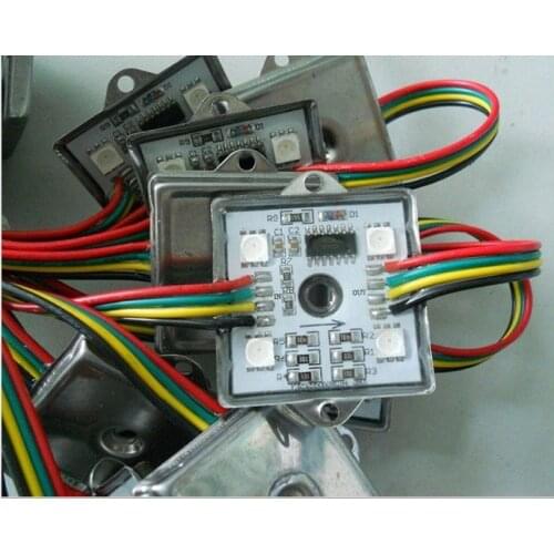 20pcs/string waterproof led pixel module,4pcs SMD RGB 5050,1pcs WS2801,256 gray level,DC12V,0.96W