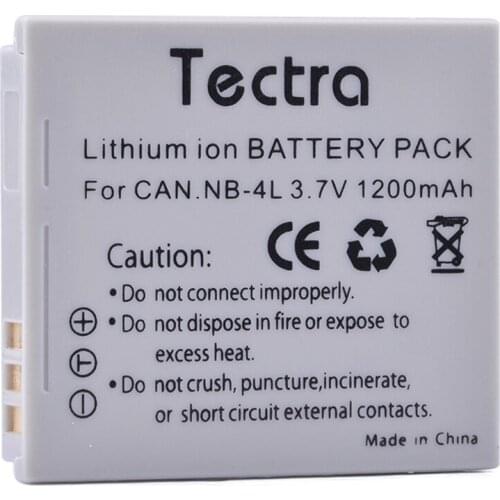 Tectra 1pc NB-4L NB 4L Camera Battery for Canon PowerShot SD30,SD40,SD400,SD600,SD1000,TX1,SD750,SD780 IS,SD1400 IS,ELPH 300