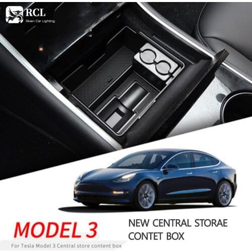 Car Armrest Storage Box Interior Decoration Automotive Organizer Goods Auto Supplies For Tesla Model 3/Y Accessories for Auto