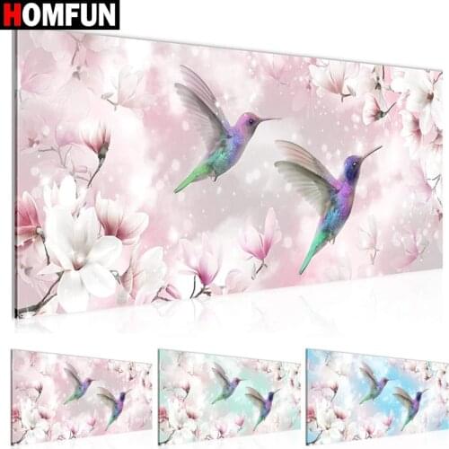 HOMFUN Full Drill Diamond Painting "Flowers and birds" DIY Picture Of Rhinestone 5D Diamond Embroidery Cross Stitch Decor