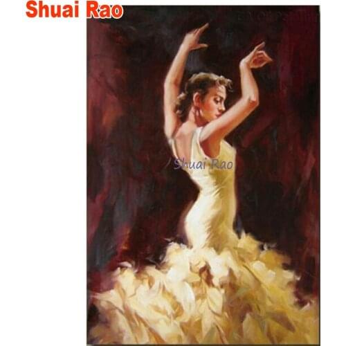 Diy diamond embroidery sale Spanish Woman,5d diamond 3d cross stitch full square round 3D pictures Heat Dancing girl