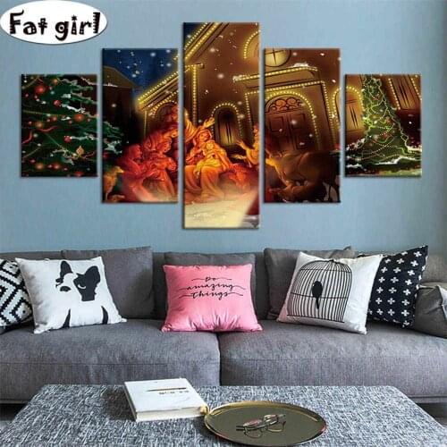 Diamond painting 5D cross stitch Cartoon mural mosaic embroidery DIY Cartoon mural Rhinestone round square handmade products