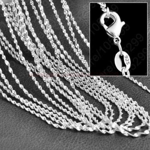 New Arrivals 10PCS One Pack 16-30'' Twisted Singapore Chain Genuine 925 Fashion Jewelry Necklace Chains Sterling Silver