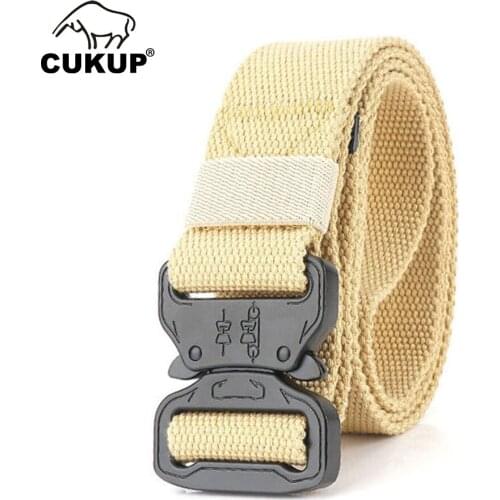CUKUP Mens Design Tactical Multifunctional Belt Vertical Drop Men Special Training Army Fan Buckle Nylon Belts 3.8cm CBCK249